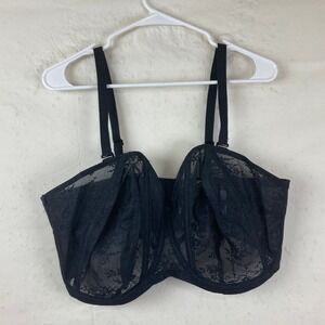NWT Goddess Verity Strapless Bra Women 42J Black Lace Underwire GD700213BLK